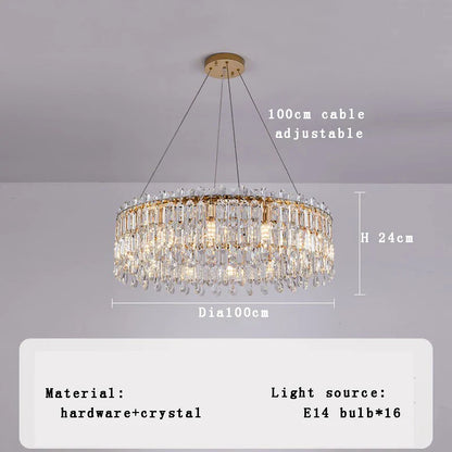 DecorBites™ Crystal Pendant Chandelier for Living Room Bedroom - Luxury Hanglamp by Lamparas Lustres