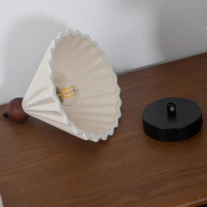 DecorBites™ Ceramic Wood Pendant Lamp LED Hanging Light Fixture for Modern Home Decor