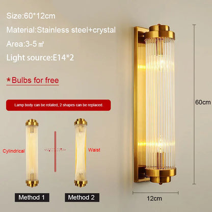 DecorBites™ Crystal Wall Lamp: Modern LED Indoor Lighting for Luxury Living Room, Bedroom, and Aisle