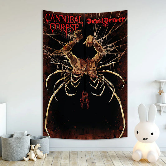 Decobites Cannibal Corpse Tapestry: Heavy Metal Rock Wall Art Décor Flag Gifts