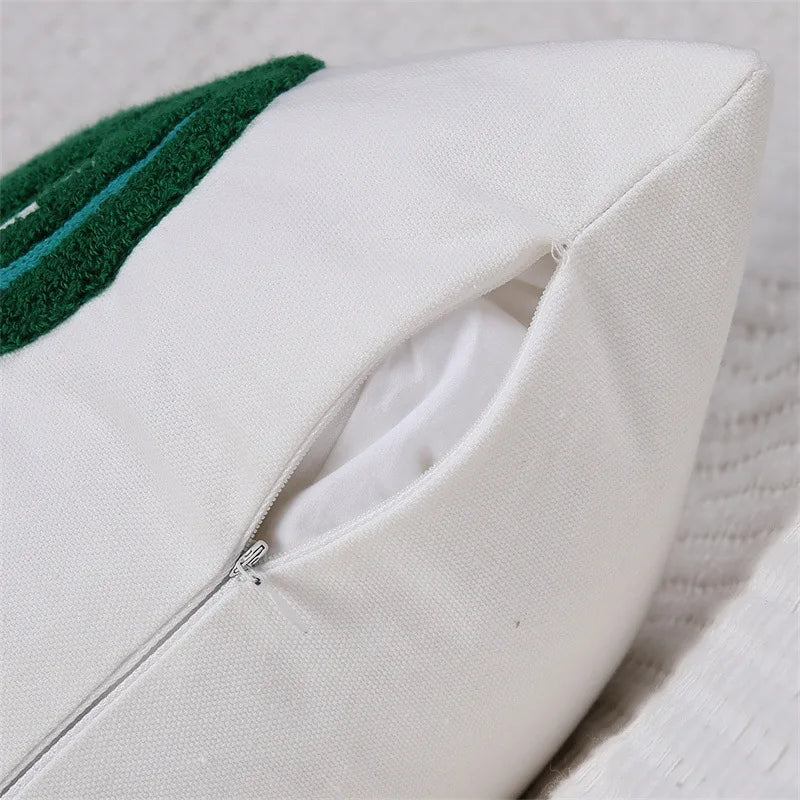 DecorBites™ Boho Floral Embroidered Canvas Cushion Cover 45*45cm for Living Room