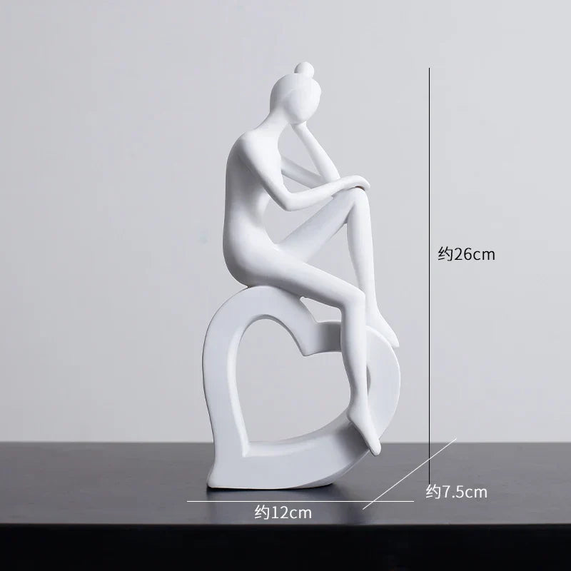 Escultura de figuras abstractas, minimalismo moderno, decoración de habitaciones, artesanías, estética DecorBites™