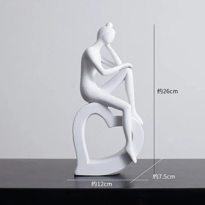 Escultura de figuras abstractas, minimalismo moderno, decoración de habitaciones, artesanías, estética DecorBites™