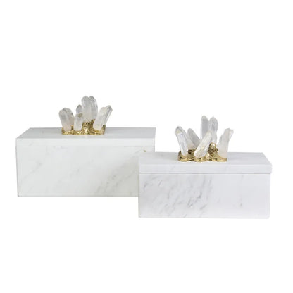 DecorBites™ Crystal Stone Marble Entrance TV Cabinet Club Soft Decoration