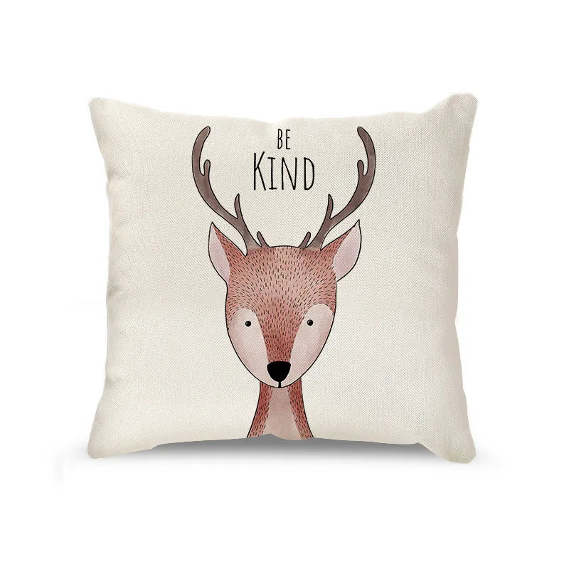 DecorBites™ Cartoon Animal Linen Pillowcase | Home Decor Throw Pillow Covers for Sofa