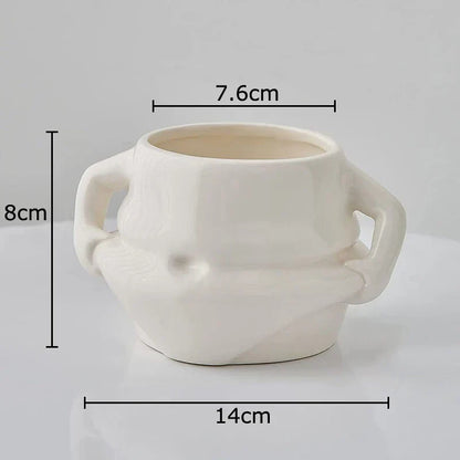 DecorBites™ Big Belly Ceramic Mug Set for Dining Table, Coffee, Tea, and Juice