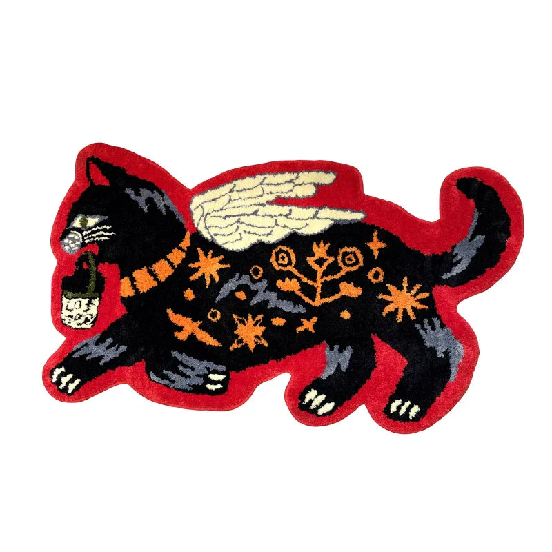 DecorBites™ Flying Tiger Leopard Hand Tufted Rug 50x100cm Luxurious Animal Shaped Carpet