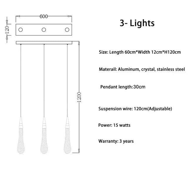 DecorBites™ Crystal LED Chandelier: Modern Art Pendant Light for Restaurant, Bar, Staircase & Loft