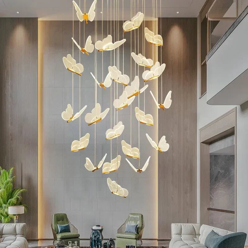 DecorBites™ Butterfly LED Chandelier for Villa Duplex Living Room Decoration