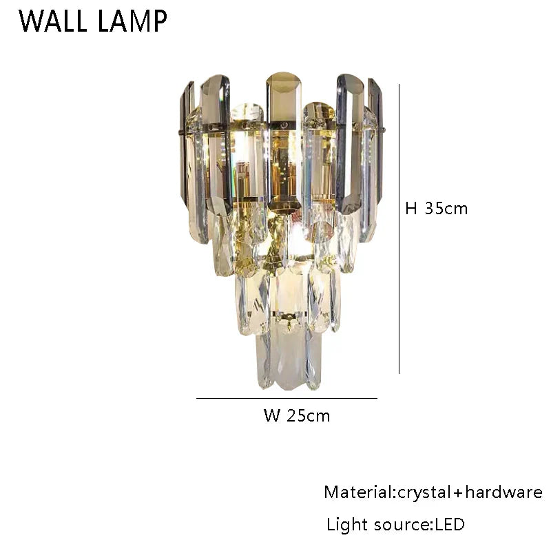 Decorbites™ Lámpara de Araña de Cristal Dorado: Lámpara de Araña Redonda de Lujo Posmoderno para Sala de Estar