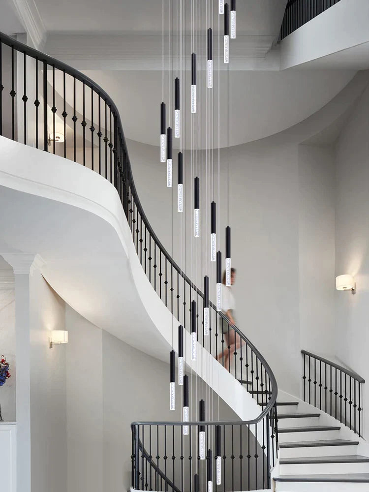 DecorBites™ Cylindrical Chandelier: Modern Nordic Indoor Lighting for Living Room, Staircase & Ceiling