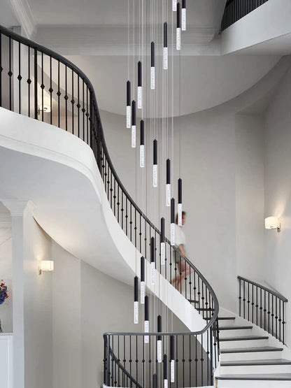 DecorBites™ Cylindrical Chandelier: Modern Nordic Indoor Lighting for Living Room, Staircase & Ceiling