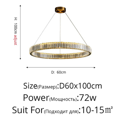DecorBites™ Crystal LED Ceiling Chandeliers: Modern Living Room Dining Room Pendant Lamp
