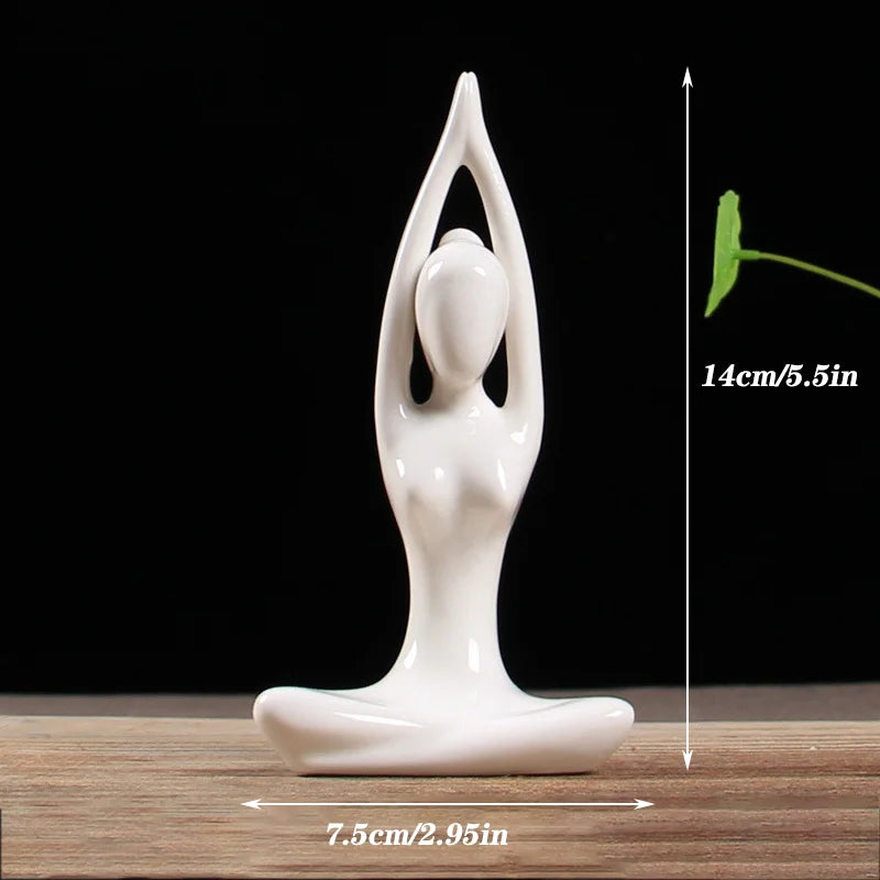 DecorBites™ Abstract Yoga Figure Porcelain Statue Home Decor Sculpture