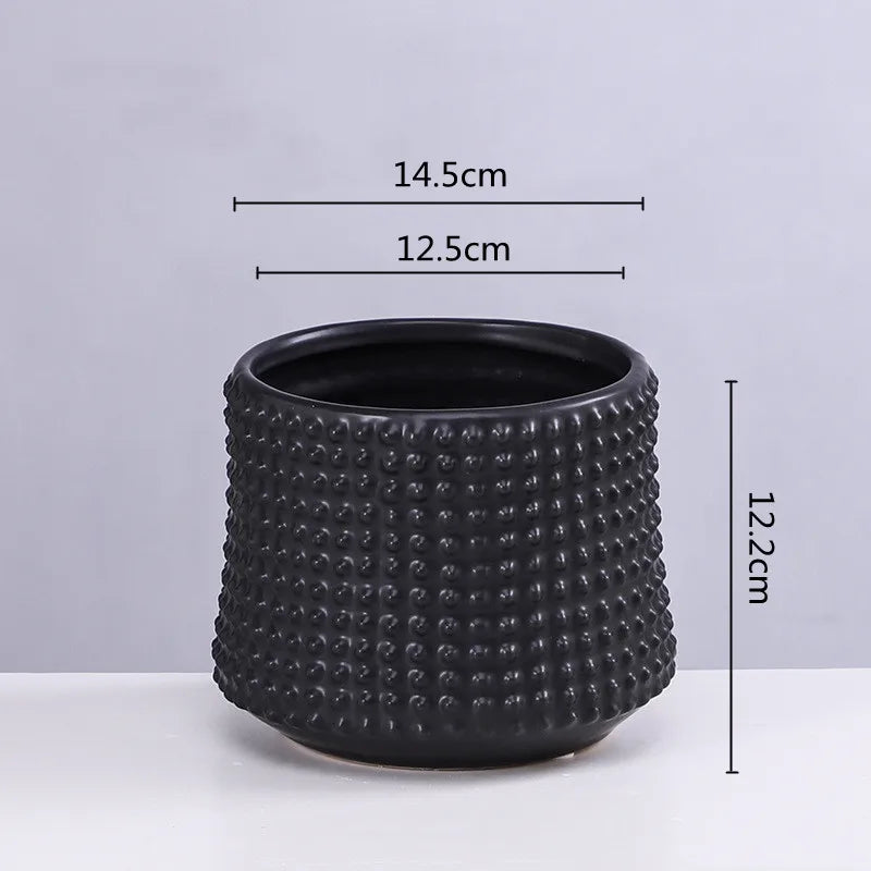 DecorBites™ Gold Ceramic Flower Pot Succulent Vase Terrarium Plant Pots for Home Balcony Decor