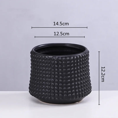 DecorBites™ Gold Ceramic Flower Pot Succulent Vase Terrarium Plant Pots for Home Balcony Decor