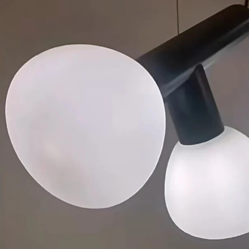 DecorBites™ Glass Pendant Lights with Adjustable Cord for Hall, Dining Room, Office - White Glass