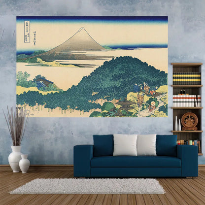 Decobites Ukiyo-E Kanagawa Landscape Tapestry: Japanese Scenery Wall Hanging for Aesthetic Home Decor