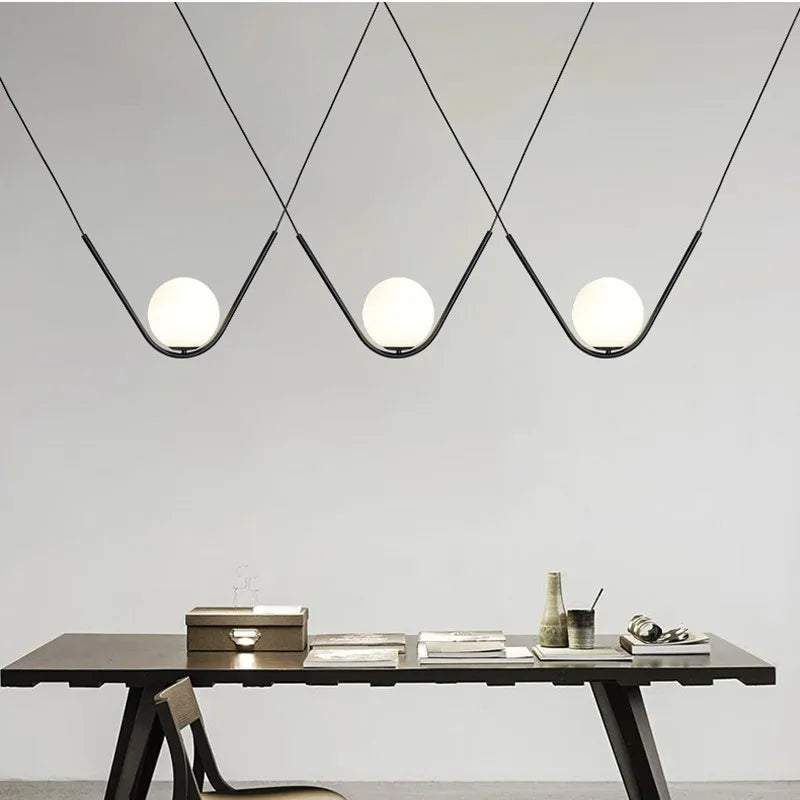 DecorBites™ Golden Black Perle Trio Pendant - Metal G9 LED Linear Dining Light