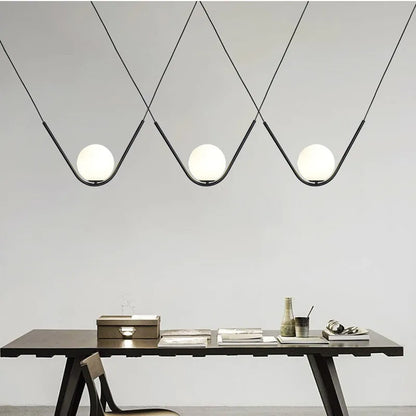 DecorBites™ Golden Black Perle Trio Pendant - Metal G9 LED Linear Dining Light
