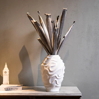 مزهرية خزفية حلزونية هندسية من DecorBites™، أصيص زهور، طبق فاكهة، إكسسوارات ديكور منزلي