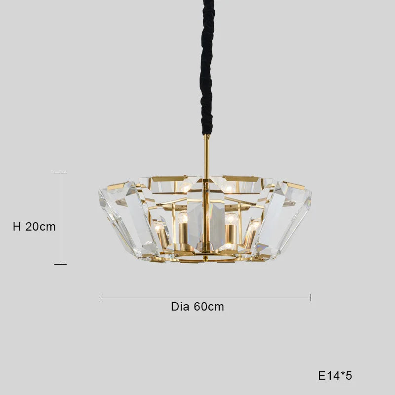 DecorBites™ Black Crystal Pendant Chandelier for Home Decor Luxe Lighting