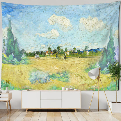 Decobites Modern Art Oil Painting Tapestry Wall Hanging for Bohemian Hippie Decor