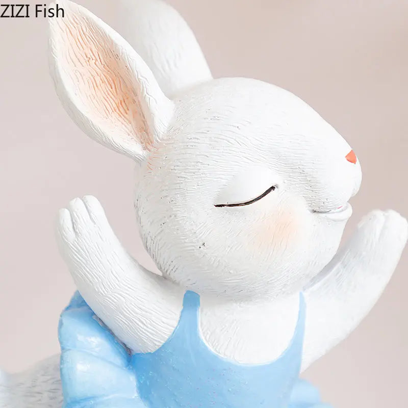 ديكوربايتس™ - تمثال أرنب الباليه الراقص - تمثال راقصة باليه لطيف لديكور المكتب الحديث