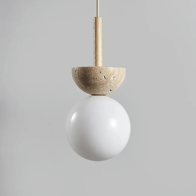 DecorBites™ LED Pendant Light Stone Wood Glass Nordic Modern Hang Lamp