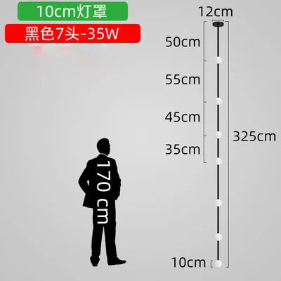 Lámpara de araña de cristal lineal DecorBites™ | Minimalista negro/dorado | Diseño creativo de 5/6/7/8 luces