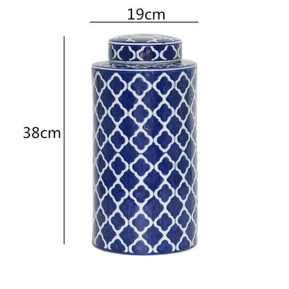 DecorBites™ Chinese Retro Ceramics Golden Vase with Cover for Home Décor and Organization