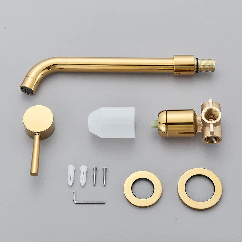 Grifo de la Cuenca de Oro Decorbites™: Asa Única, Agua Caliente y Fría, Acabado en Negro Mate