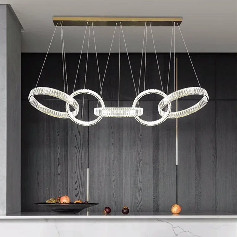 DecorBites™ Crystal Chandelier Pendant Light for Living Room Dining Room Ceiling Lighting