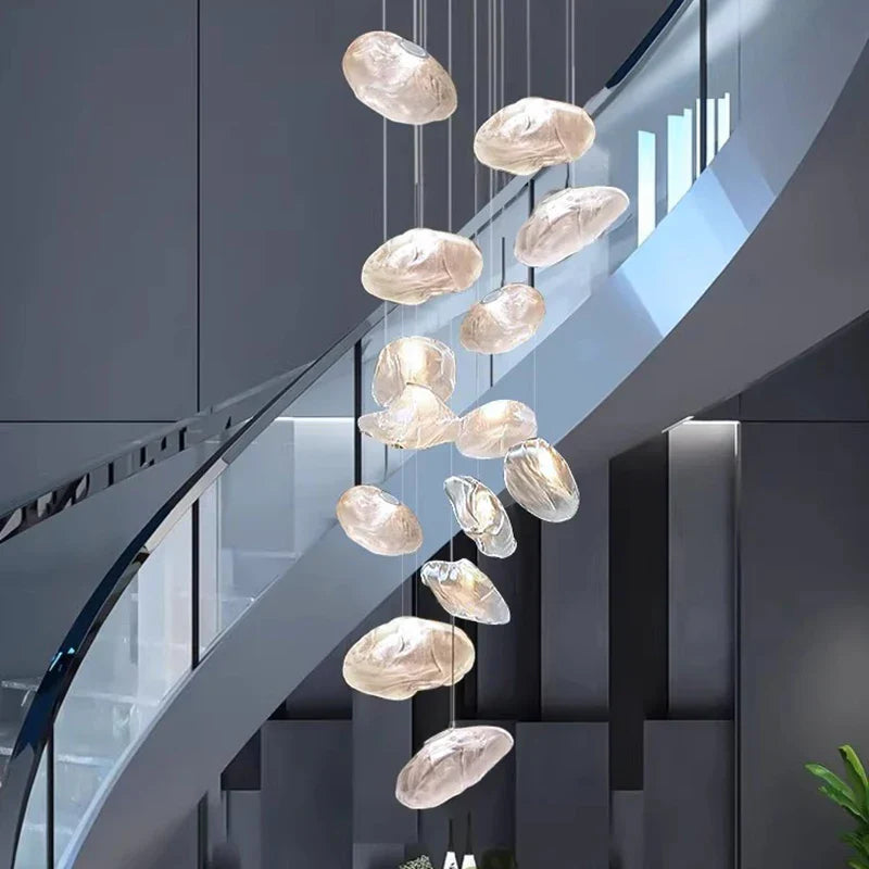 DecorBites™ Crystal Chandelier: Modern Home Stair Pendant Lamp for Living Room Interior Lighting