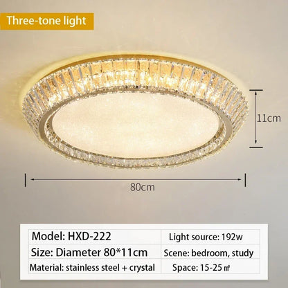 DecorBites™ Gold Crystal Glass LED Ceiling Light for Dining Living Room