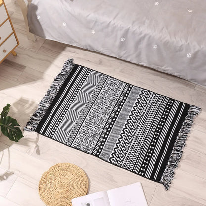 DecorBites™ Bohemian Tassel Rug - Retro Hand Woven Carpet for Home Decor