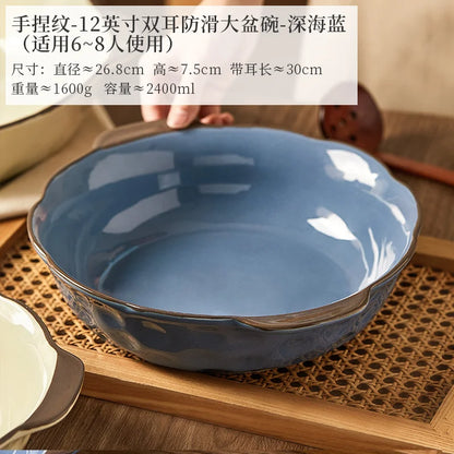 DecorBites™ Large Ceramic Fish Bowl for Noodles and Soup