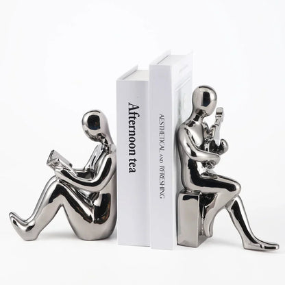 مجموعة حوامل كتب سيراميكية تجريدية على الطراز الشمالي لتزيين خزانة الكتب في المكتب