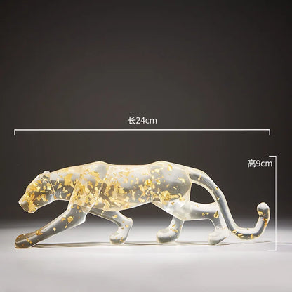 DecorBites™ Leopard Cheetah Resin Animal Sculptures for Home Decor