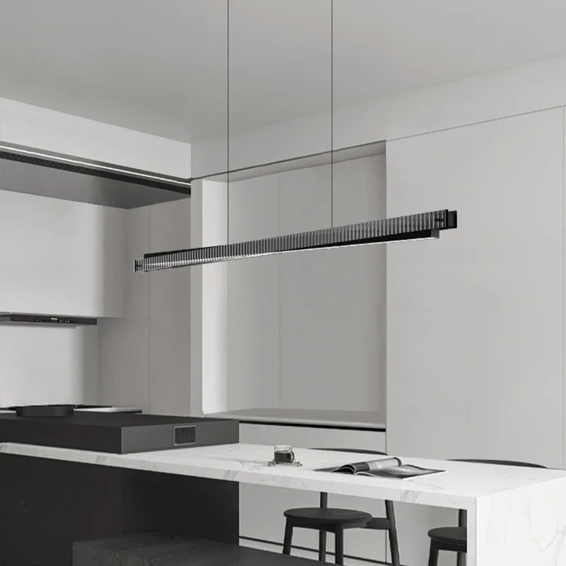 DecorBites™ Bar Shape Glass & Aluminum Chandelier: High-end Nordic Pendant Light for Luxury Ambiance