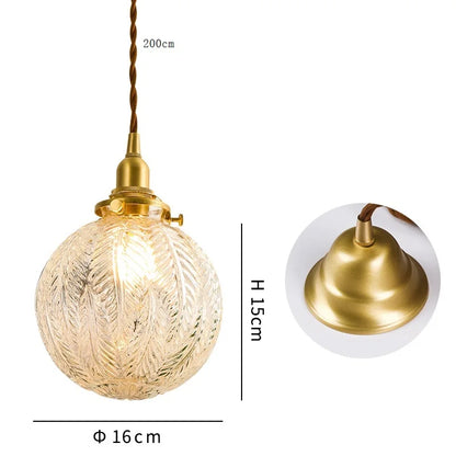 DecorBites™ Clear Glass LED Pendant Light: Modern Copper Hanging Lamp for Home Indoor Decor