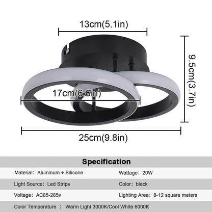 مصباح السقف LED الأكريليكي DecorBites™: إضاءة ديكور منزلي عصرية لغرفة النوم والممر والممر