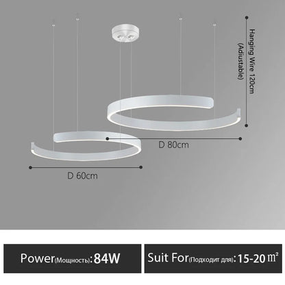 DecorBites™ LED Round Ring Chandelier for Dining Room, Living Room, and Bedroom
