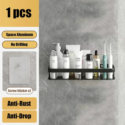 منظم رفوف زاوية من الألومنيوم من DecorBites™ لتخزين الحمام والمطبخ