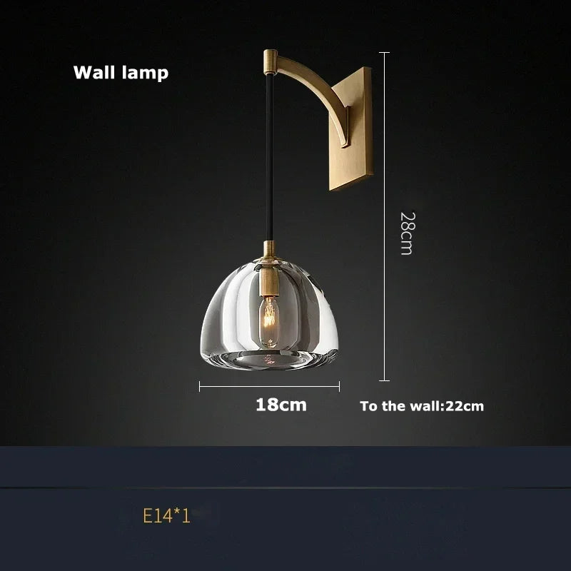 DecorBites™ Black Brass Retro Crystal Copper LED Ceiling Pendant for Home Lighting