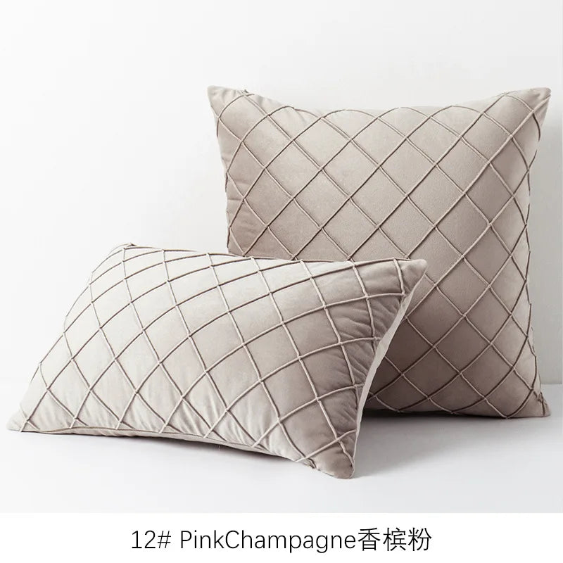 DecorBites™ Embroidered Lattice Cushion Cover Pleat - 45X45CM