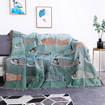DecorBites™ Dustproof Butterfly Carp Pattern Sofa Blanket