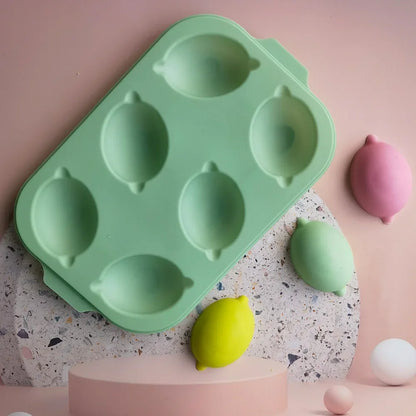 DecorBites™ 6-Cavity Lemon Shape Silicone Cake Mold for DIY Baking and Decorating