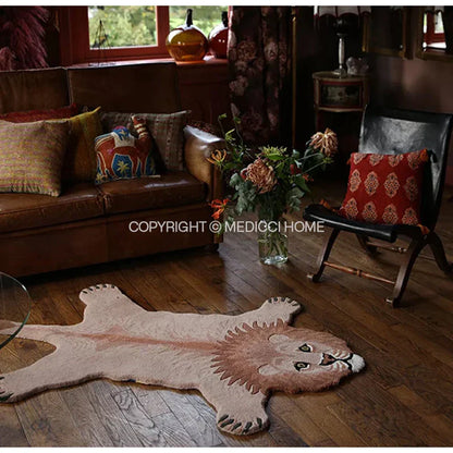 DecorBites™ Boho Black Bear Rug 80x120cm: Hand Tufted Animal Shaped Area Carpet
