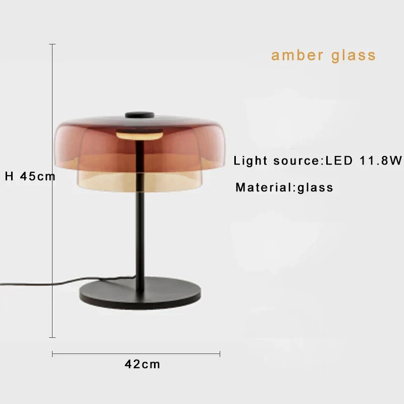 Lámpara de mesa LED verde ámbar DecorBites™ de cristal para mesilla de noche, dormitorio o sala de estar.